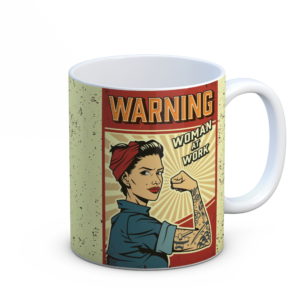 Vintage bögre "Warning"